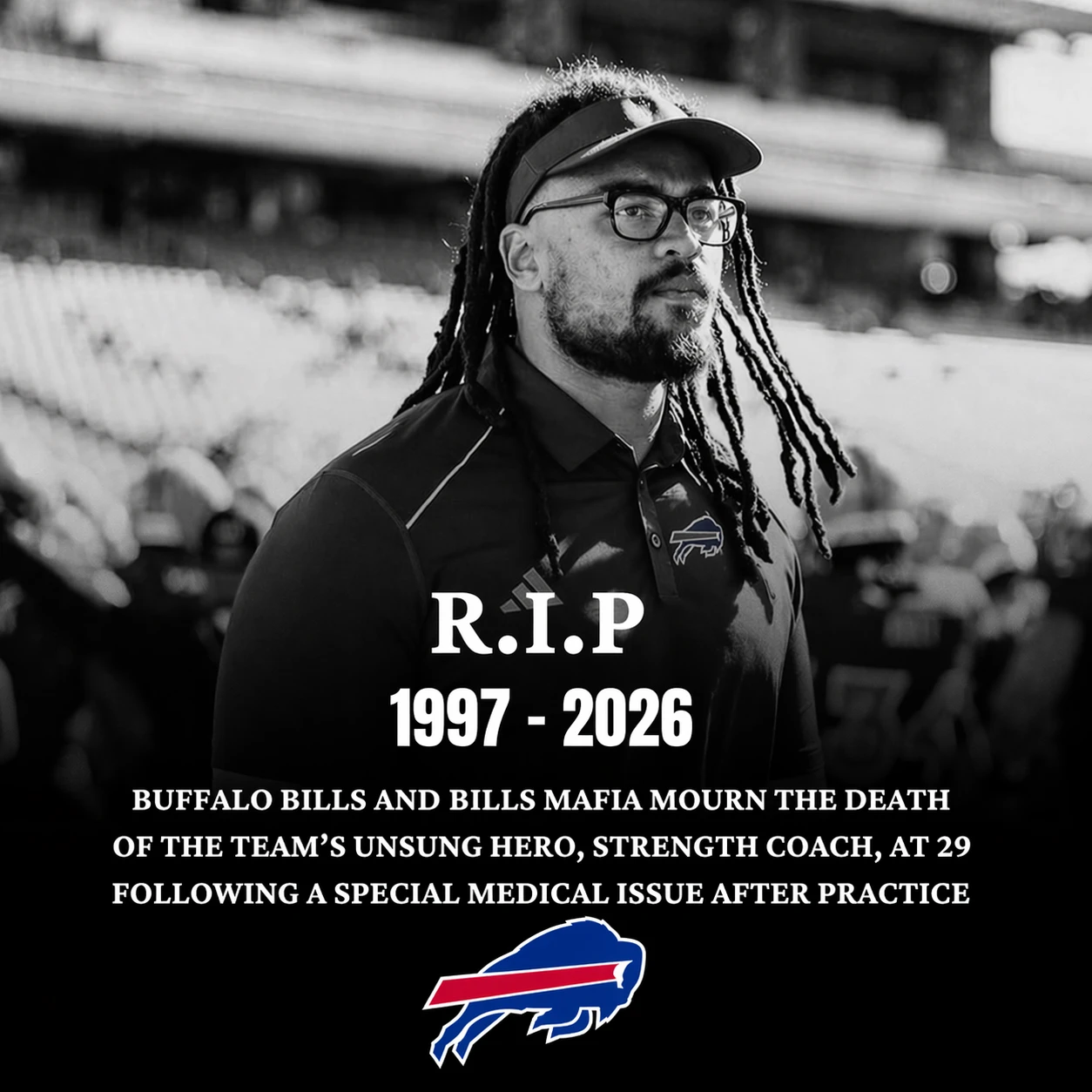 Buffalo Bills and Bills Mafia Mourn the Death of the Team’s Unsung Hero, Strength Coach, at 29 Following a Special Medical Issue After Practice